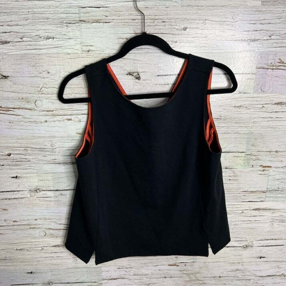 Ivanka trump blue orange blouse top gold size large